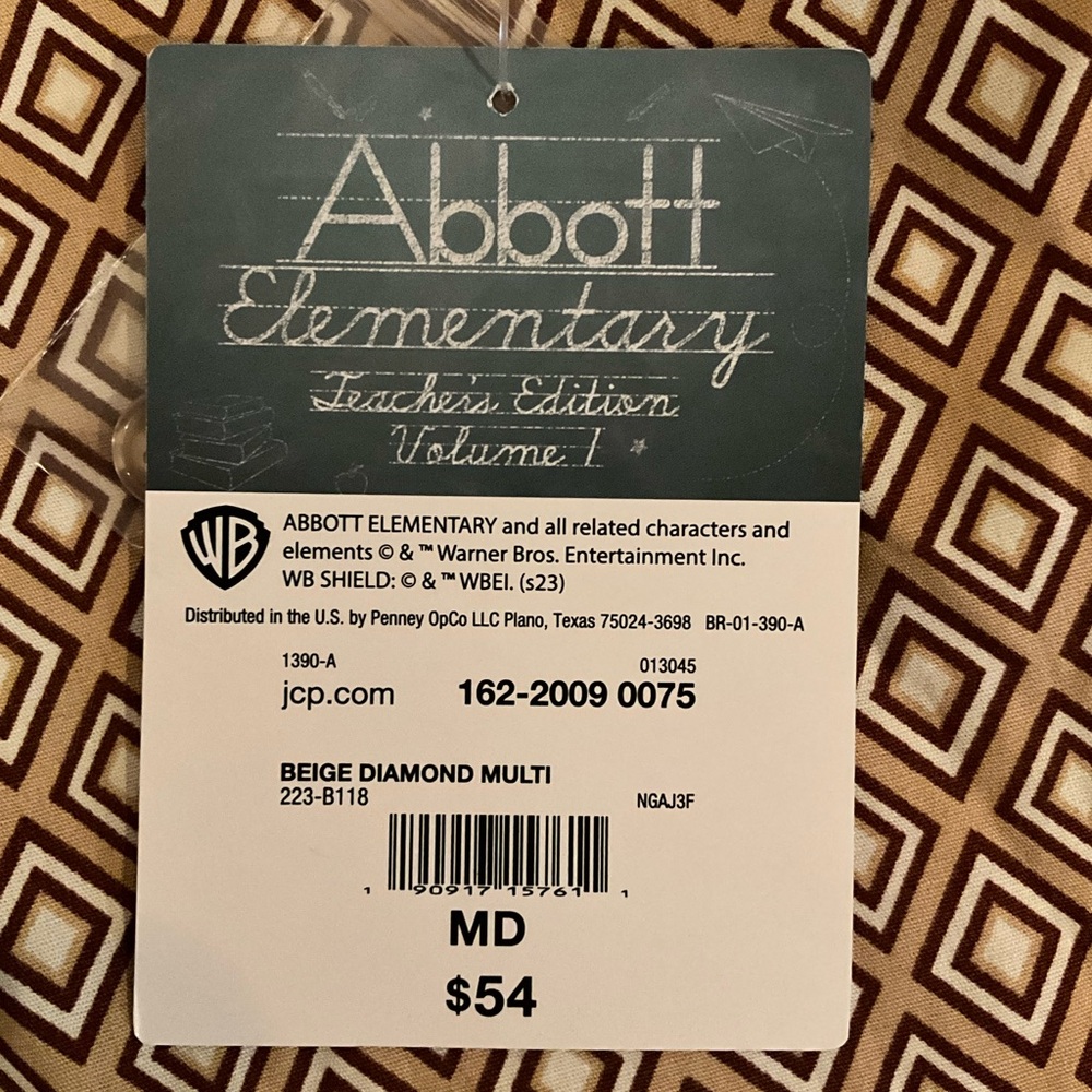 Abbott Elementary Diamond Print Button Down Shirt - Picture 6 of 13